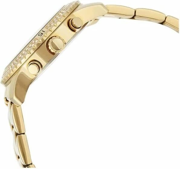 Bracelet Guess W0774L5 en acier doré jaune à maillons lisses, fermoir déployant ajustable pour un confort optimal