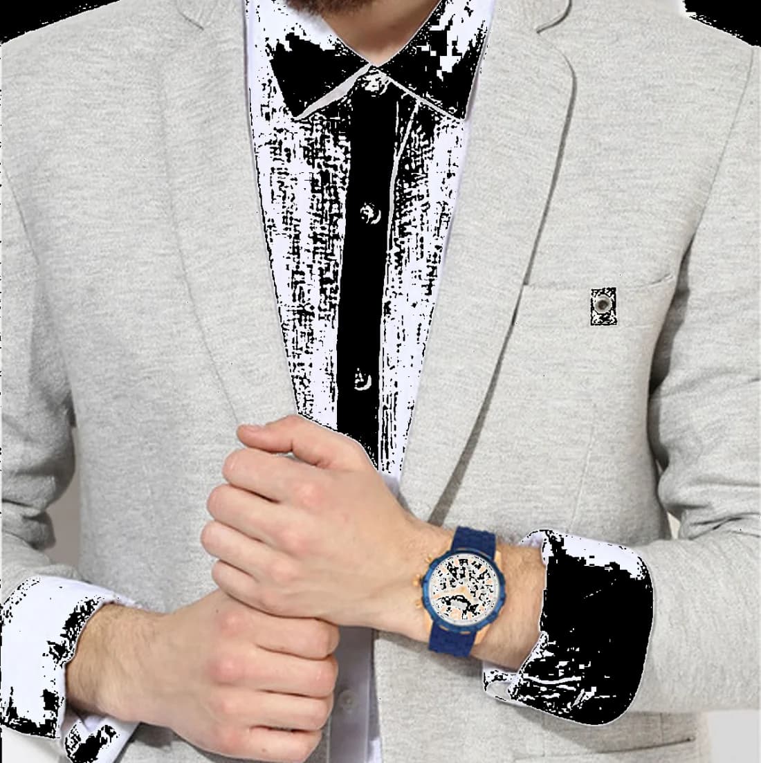 Montre Guess W0864G5 en Acier avec Cadran et Bracelet Silicone Bleu vue 2