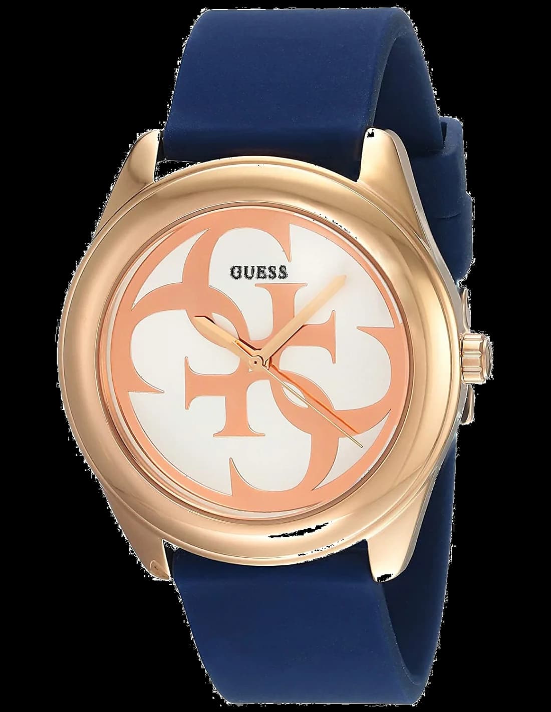 Montre Guess W0911L6 avec cadran bleu soleil et index argentés, style chic et sportif