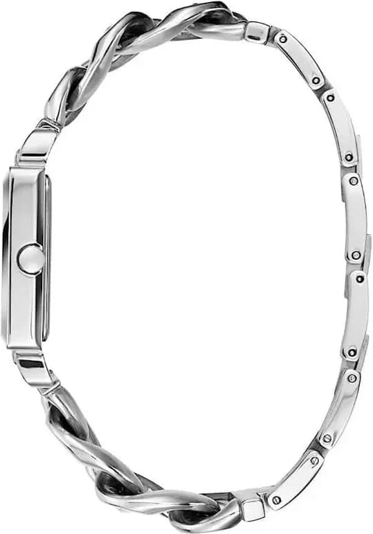 Bracelet Guess W1029L1 en acier argenté maillé, fermoir déployante, finition polie