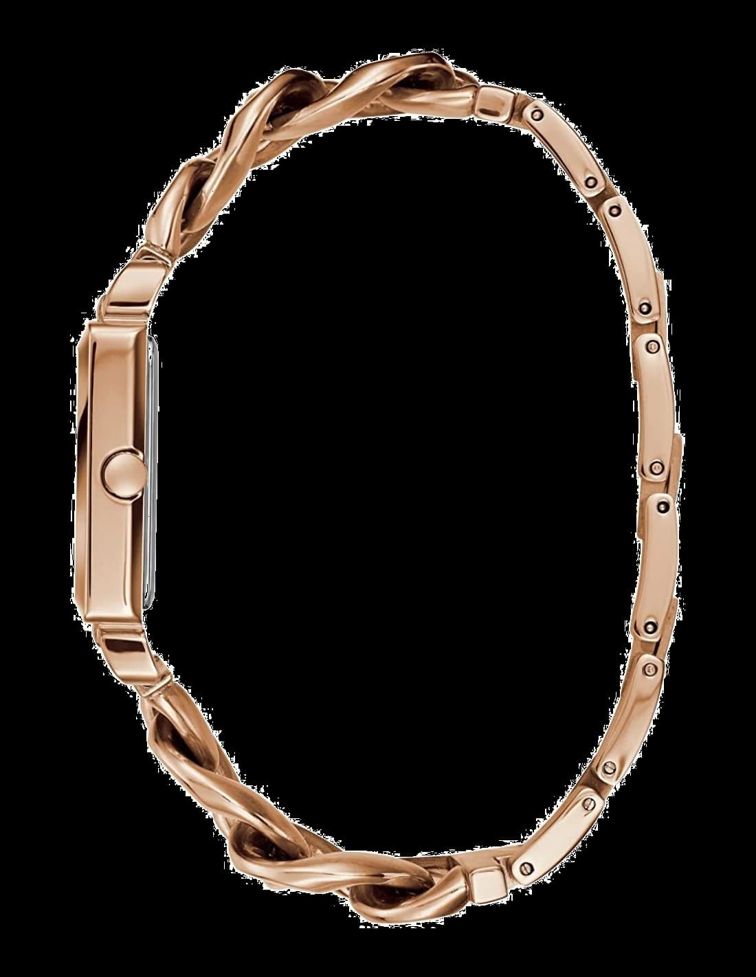 Cadran Guess W1029L3 blanc à index dorés et aiguilles dorées, date à 3h, finition brillante
