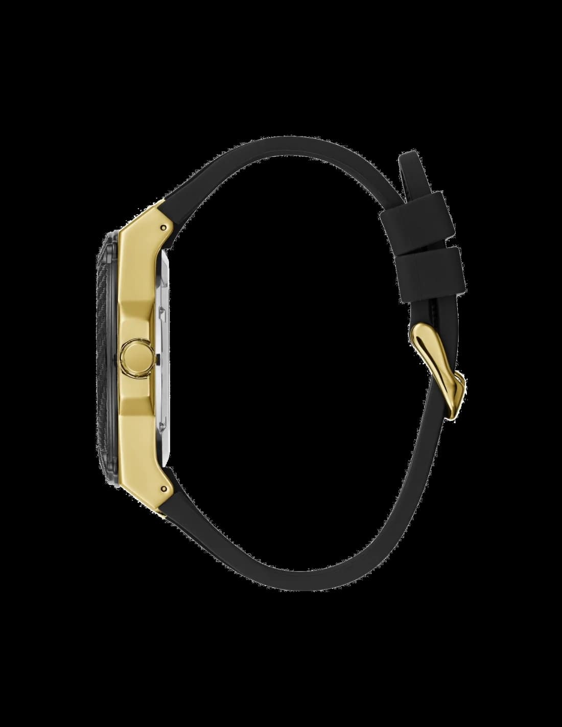 Bracelet Guess W1049G5 en acier inoxydable brossé, maillons larges et fermoir déployant double bouton-pression signé Guess