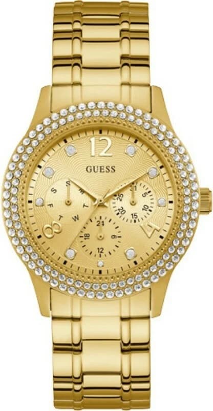 Montre Guess W1097L2 Finition Dorée et Bracelet Scintillant