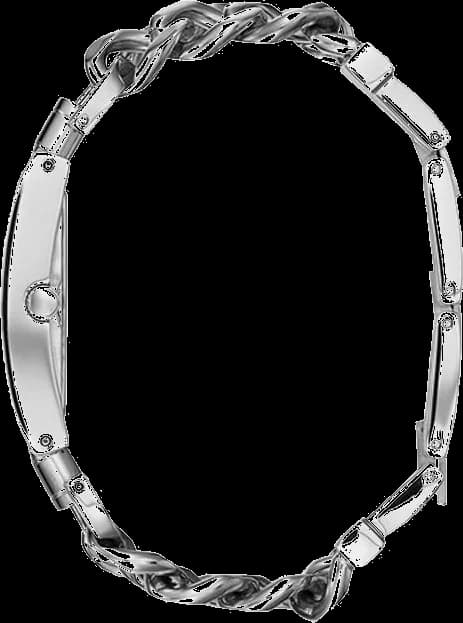 Bracelet Guess W1117L1 en acier inoxydable argenté maillé type chaîne, fermoir déployante, confortable et résistant