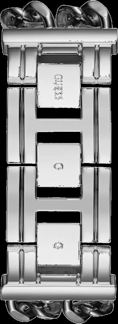 Boîtier Guess W1117L1 rond en acier argenté, lunette lisse, vue de profil fine et moderne, étanche 50m