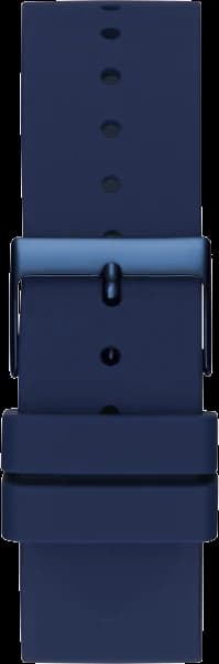 Bracelet Guess W1132G4 en silicone bleu texturé, boucle ardillon argentée, confortable et résistant à l'eau