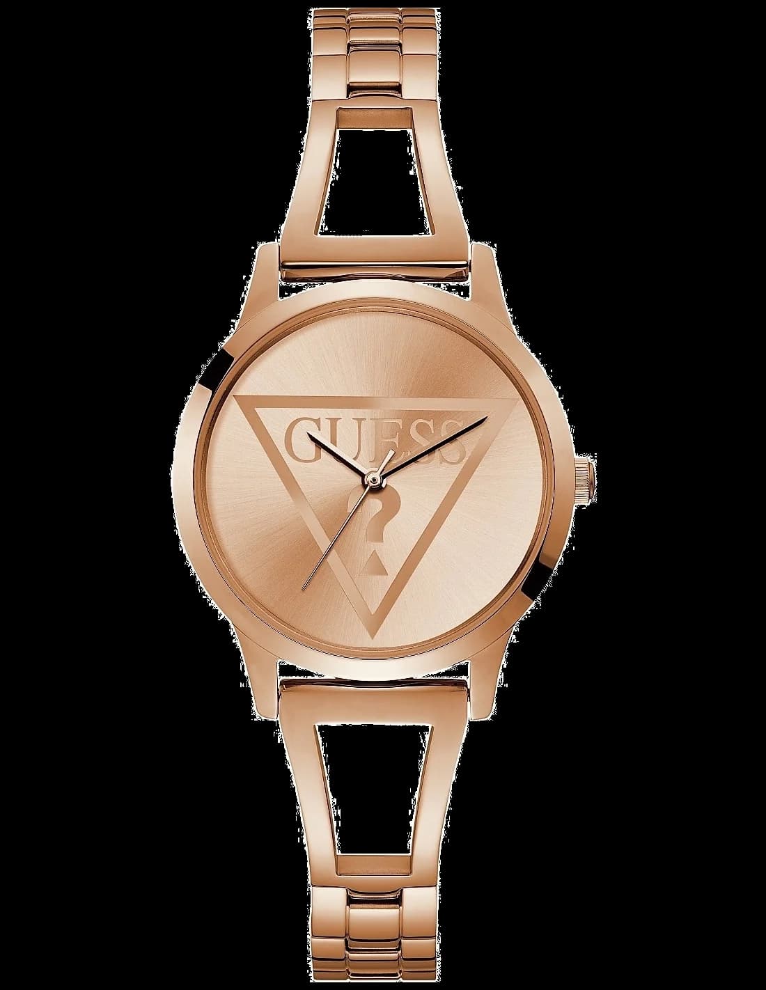 Montre Guess W1145L4 au cadran blanc nacré et index dorés, style féminin chic