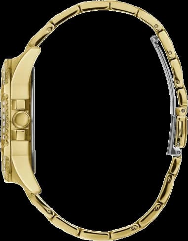 Bracelet Guess W1156L2 en acier doré maillé, fermoir déployante double sécurité, finition brillante