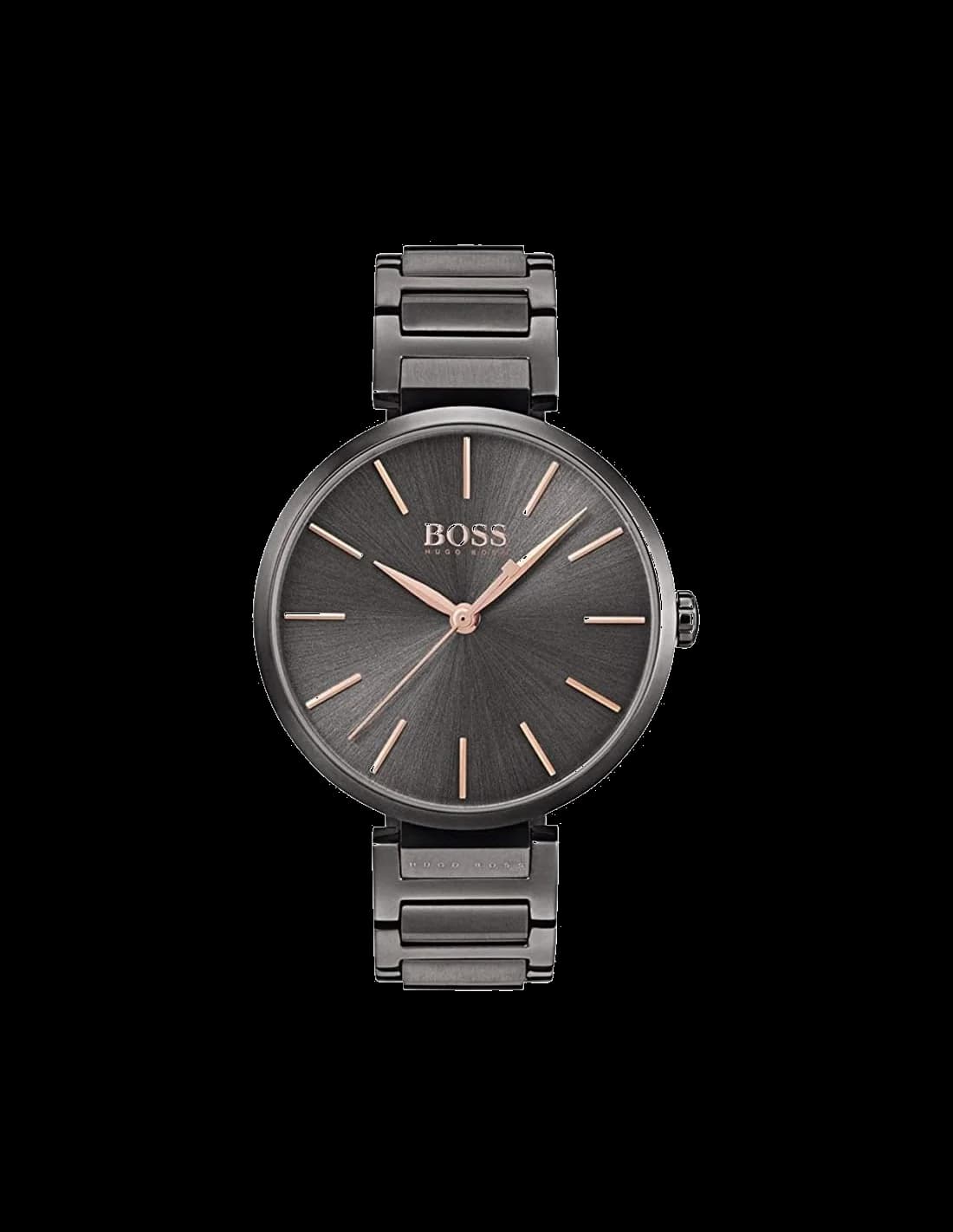 Montre Hugo Boss 1502416 au cadran anthracite brossé soleil et index appliqués, style élégant et moderne