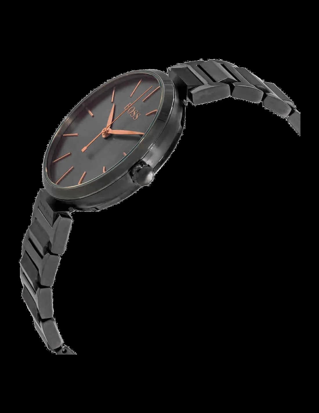 Cadran Hugo Boss 1502416 avec index bâtons et aiguilles argentés, date à 3h, finition brossée raffinée