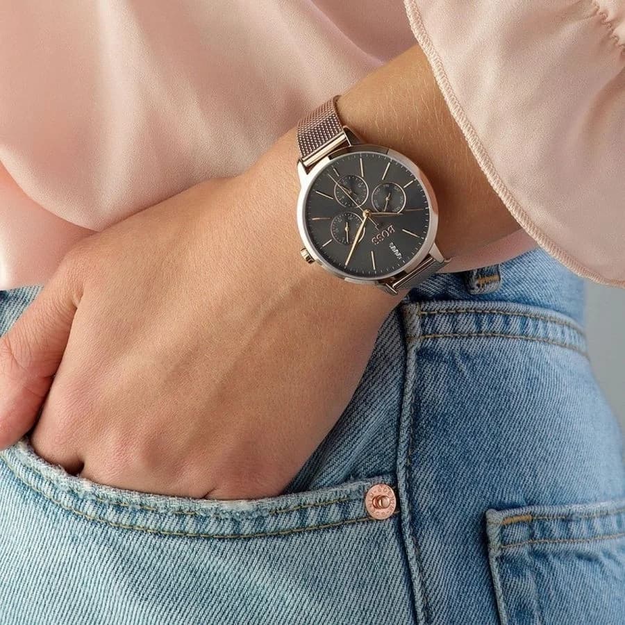 Montre femme Hugo Boss Symphony 1502424 Bracelet doré or rose vue 5