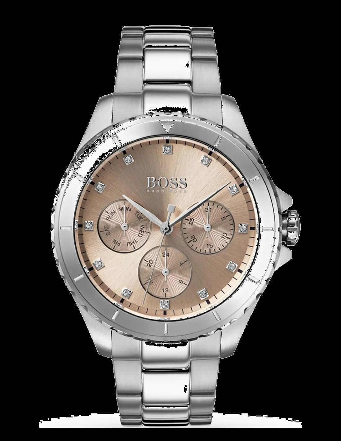 Montre Hugo Boss 1502444 en acier argenté avec cadran blanc, style classique et élégant