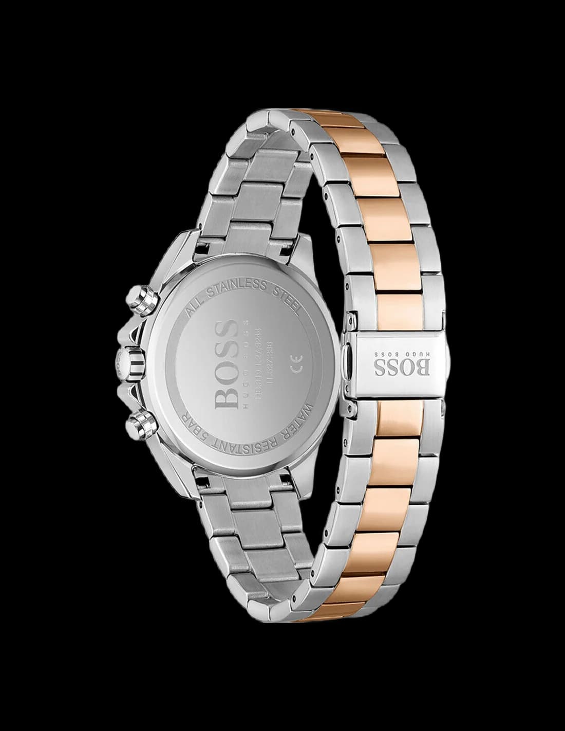 Bracelet Hugo Boss 1502617 bracelet acier bicolore à maillons alternés or et argent, fermoir déployant sécurisé