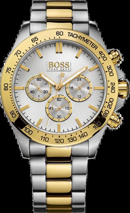 Montre Hugo Boss 1512960 au cadran bleu soleil, aiguilles et index bicolores, style élégant sport-chic