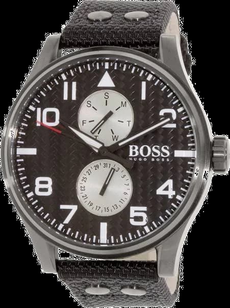 Montre Hugo Boss 1513086 au cadran bleu soleillé et boîtier bleu de 50mm, style sport-chic robuste