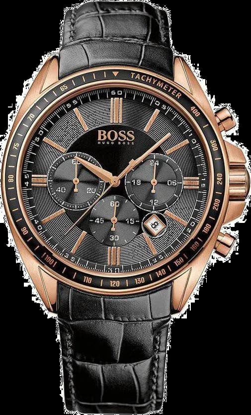 Montre Hugo Boss 1513092 au cadran noir élégant avec index argentés sur fond mat