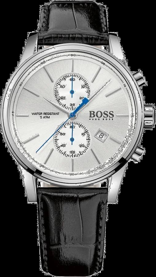 Montre Hugo Boss 1513282 au cadran argenté élégant avec aiguilles noires et index bâtons, style classique et raffiné