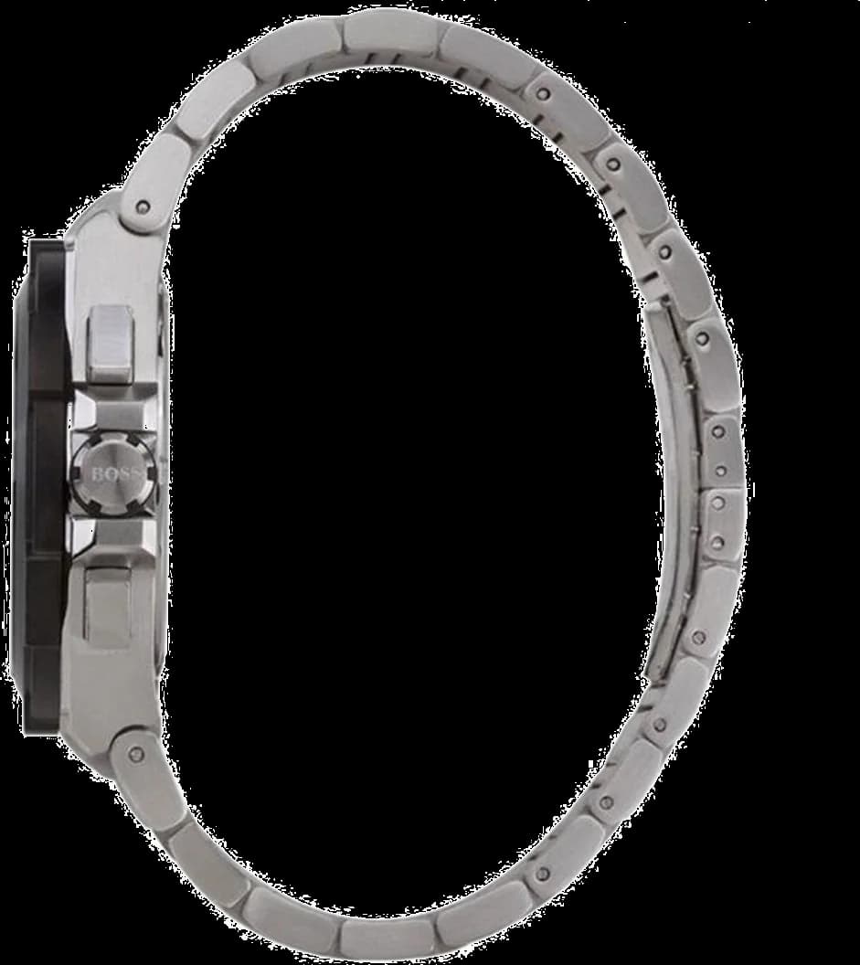 Cadran Hugo Boss 1513359 aux index bâtons argentés, aiguilles luminescentes, date à 3h