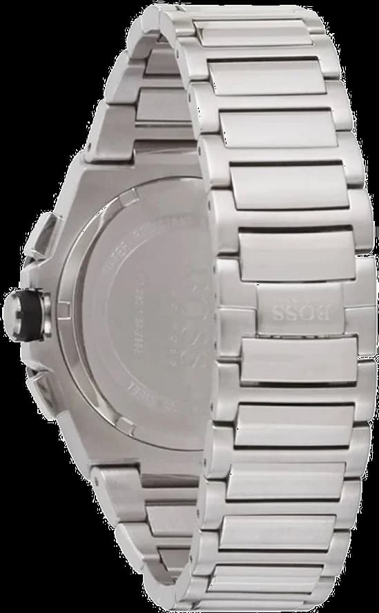 Bracelet Hugo Boss 1513359 en acier inoxydable argenté, maillons polis et brossés, fermoir déployant