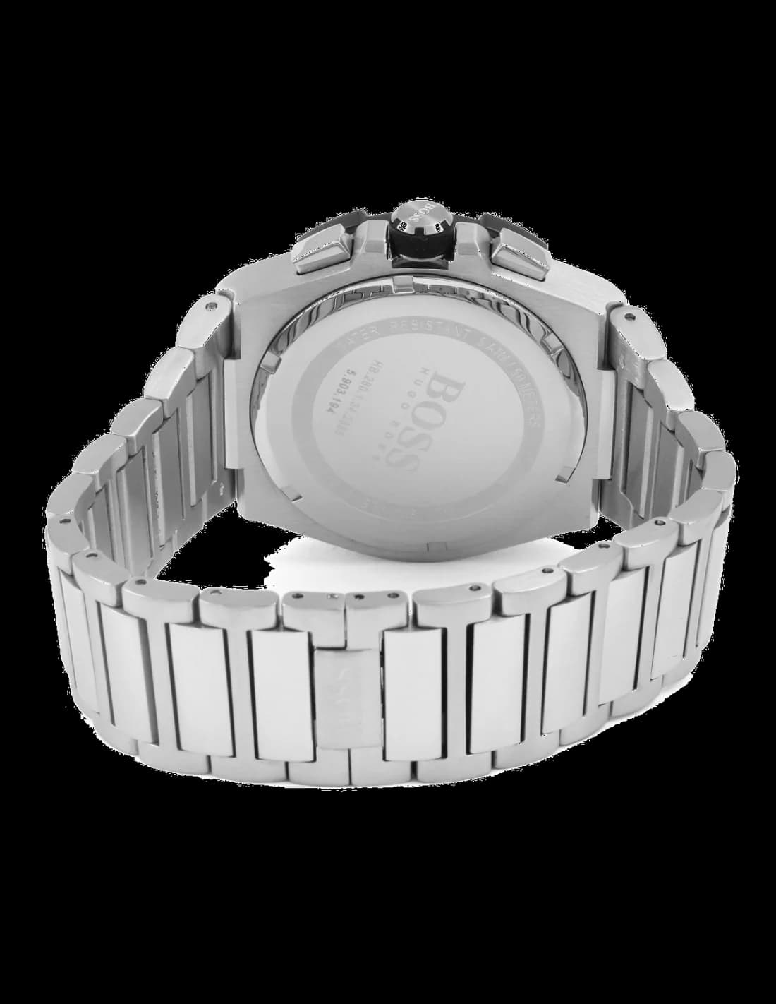 Bracelet Hugo Boss 1513360 en acier inoxydable à maillons, fermoir déployant triple bouton-poussoir