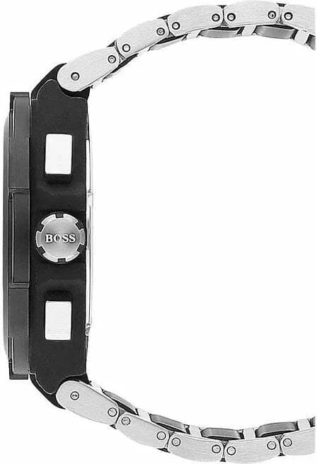 Cadran Hugo Boss 1513368 arborant index bâtons argentés, aiguilles fines et date à 3h