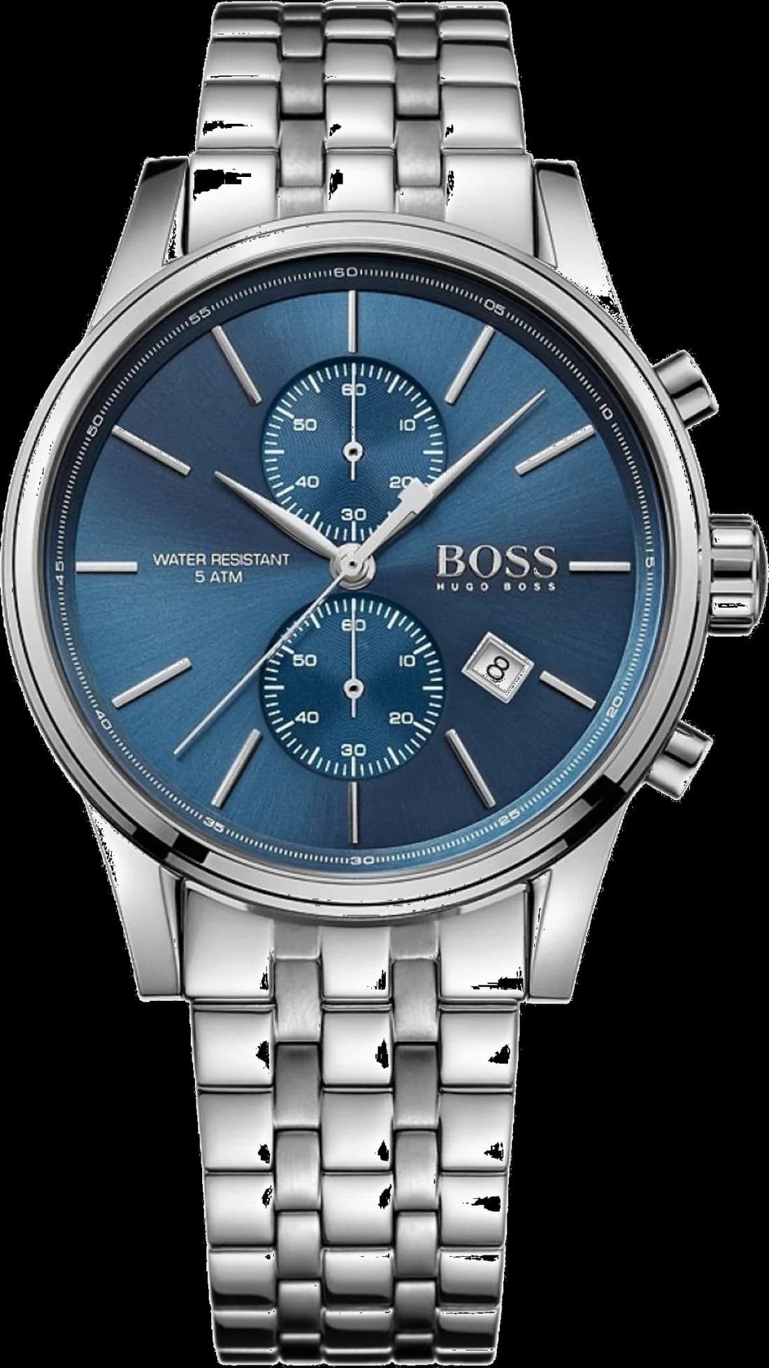 Montre Hugo Boss 1513384 au cadran bleu soleil, style classique et sportif pour homme