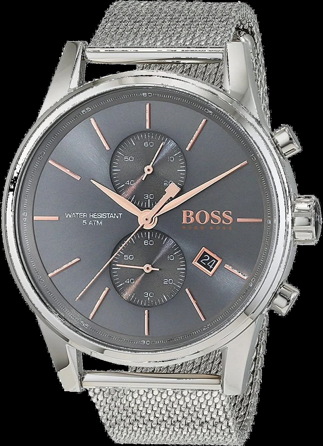 Montre Hugo Boss 1513440 Chronographe Anthracite avec Bracelet Maille Milanaise