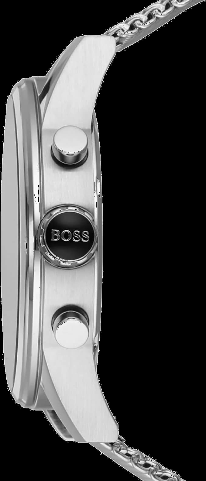 Cadran Hugo Boss 1513440 avec compteurs chronographe, index appliqués et aiguilles luminescentes