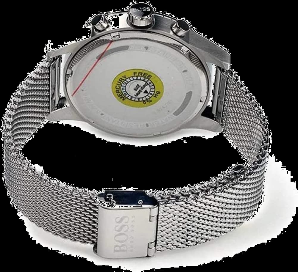 Bracelet Hugo Boss 1513440 en acier maille milanaise argentée, fermoir déployante ajustable