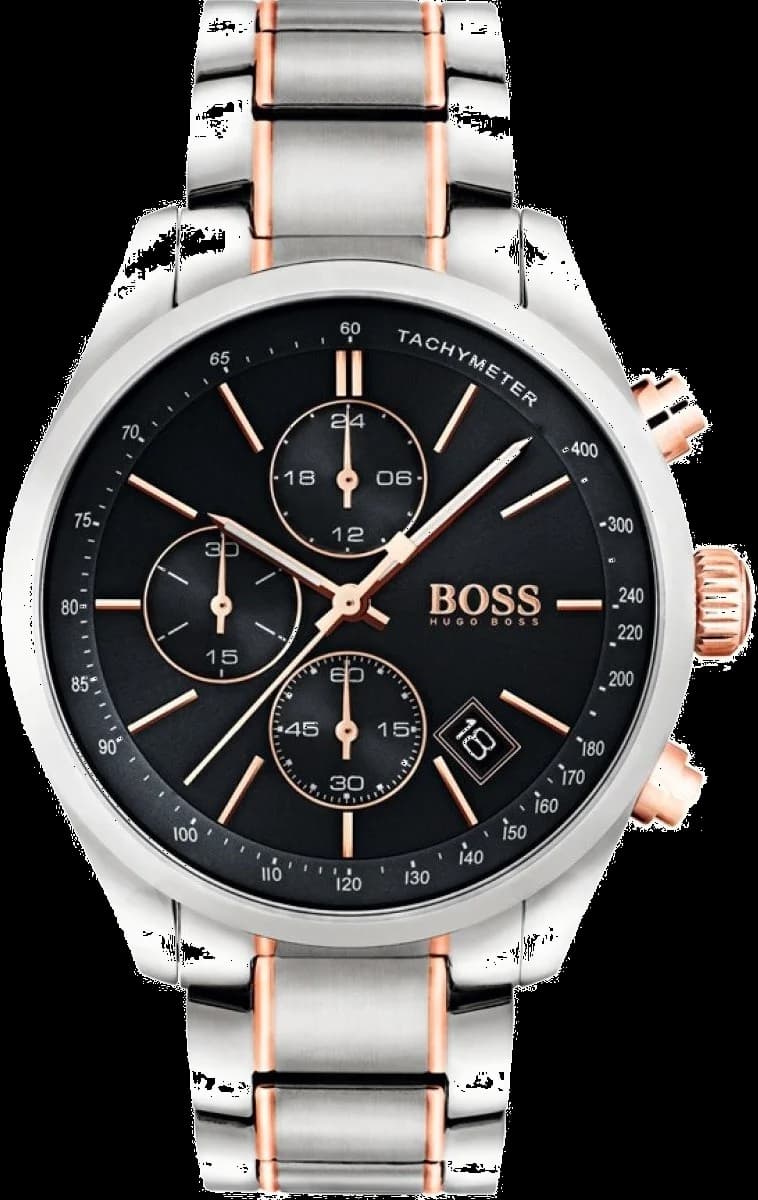 Montre Hugo Boss 1513473 avec cadran bleu soleil et index appliqués, style élégant intemporel