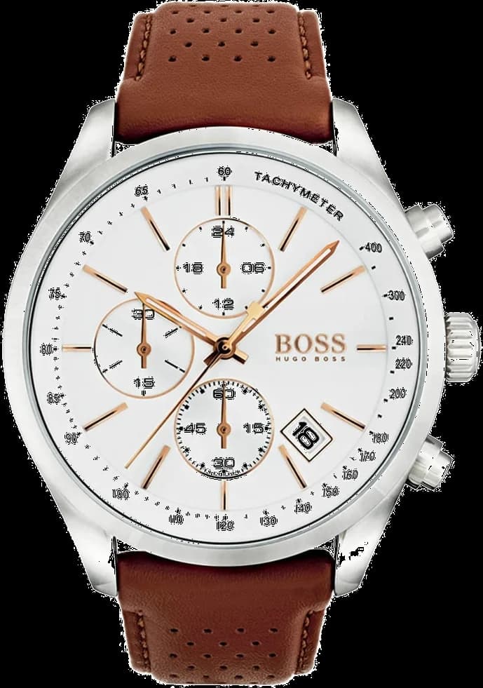 Montre Hugo Boss 1513475 Bracelet Cuir Perforé Marron