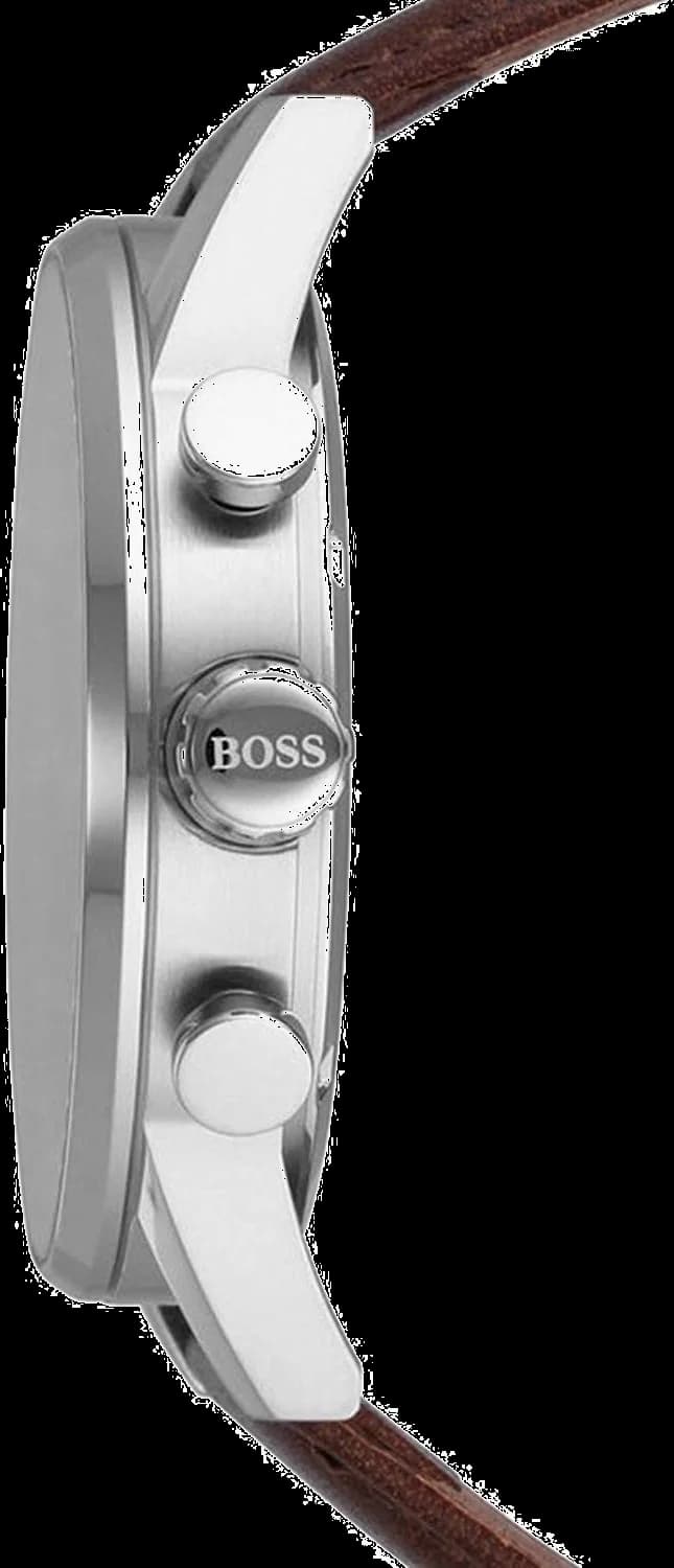 Cadran Hugo Boss 1513495 arborant index appliqués, aiguilles luminescentes et date à 3h sur fond gris