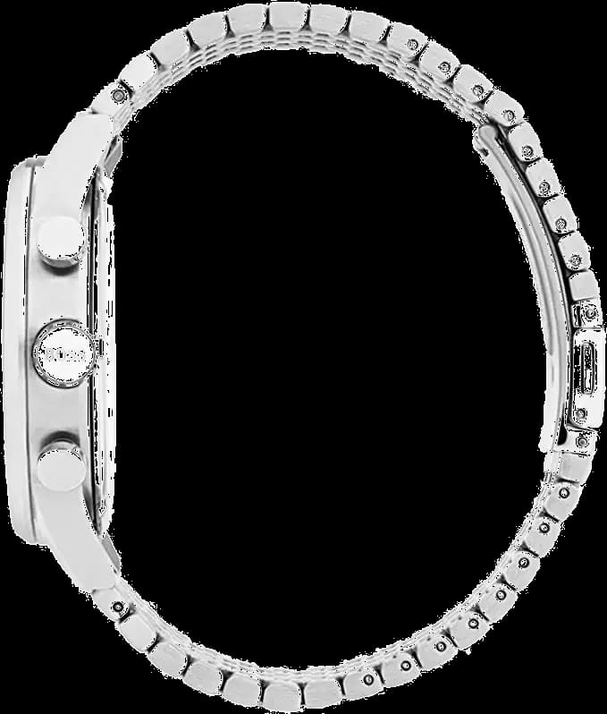 Bracelet Hugo Boss 1513498 en acier inoxydable bicolore, maillons polis et satinés, fermoir déployant triple