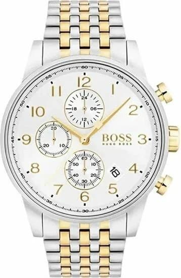 Montre Hugo Boss 1513499 bicolore acier et or, cadran noir avec index, style classique et sportif