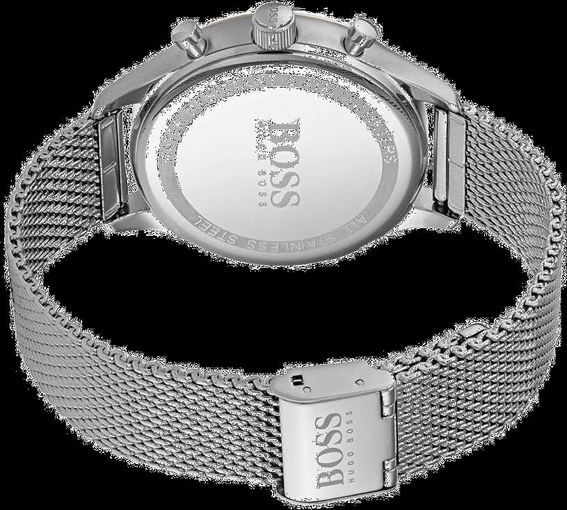 Bracelet Hugo Boss 1513549 en maille milanaise argentée à boucle déployante