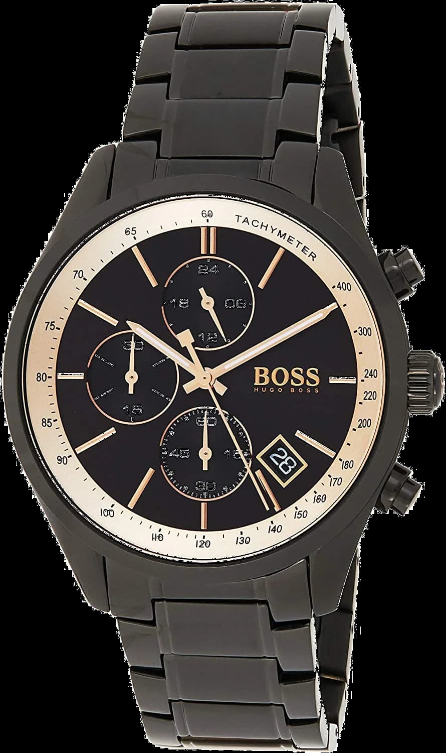 Montre Hugo Boss 1513578 Grand Prix Noir à Bracelet Cuir Perforé