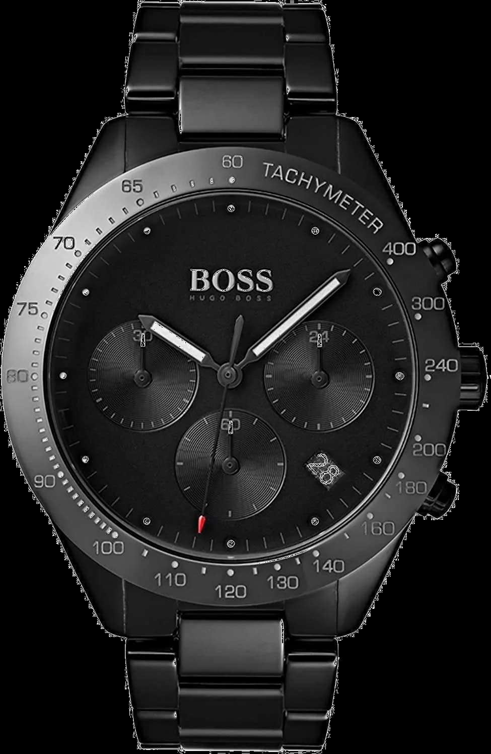 Montre Hugo Boss 1513581 en acier noir avec cadran noir, chronographe sportif