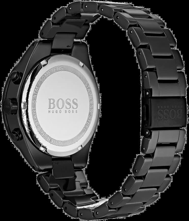 Bracelet Hugo Boss 1513581 en acier noir avec fermoir déployant, style moderne