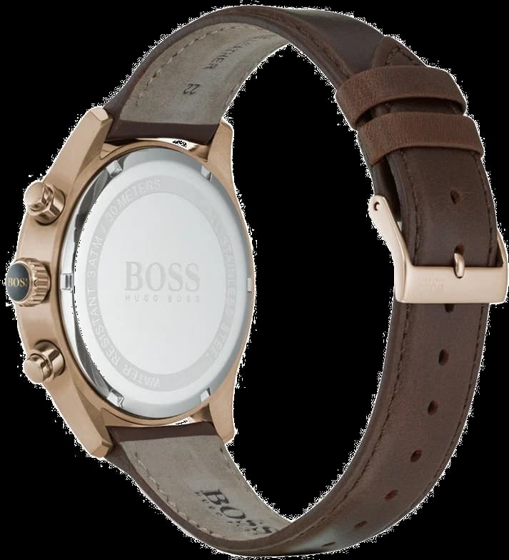 Cadran Hugo Boss 1513604 compteurs noirs date à 4h30 aiguilles argentées index appliqués