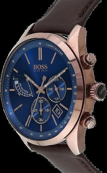 Boîtier Hugo Boss 1513604 acier et PVD or 44mm lunette fixe glace saphir vissée étanche 10bar