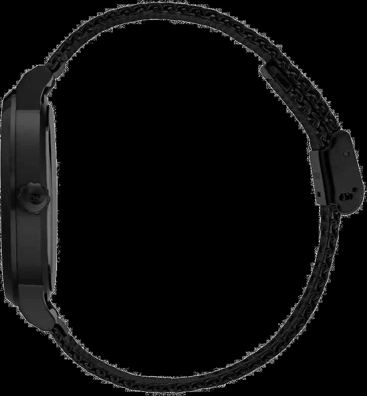 Bracelet Hugo Boss 1513636 bracelet maille milanaise noire, fermoir déployant, finition brillante et confortable au poignet