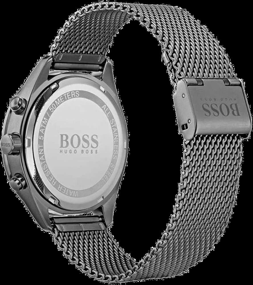 Bracelet Hugo Boss 1513637 en acier inoxydable brossé à maillons fins, fermoir déployant double sécurité