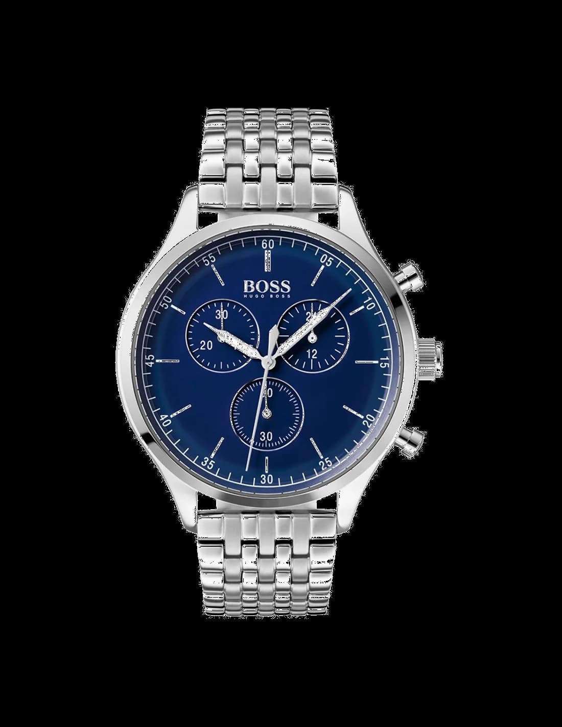 Montre Hugo Boss 1513653 avec cadran en émail bleu et trois compteurs chronographe
