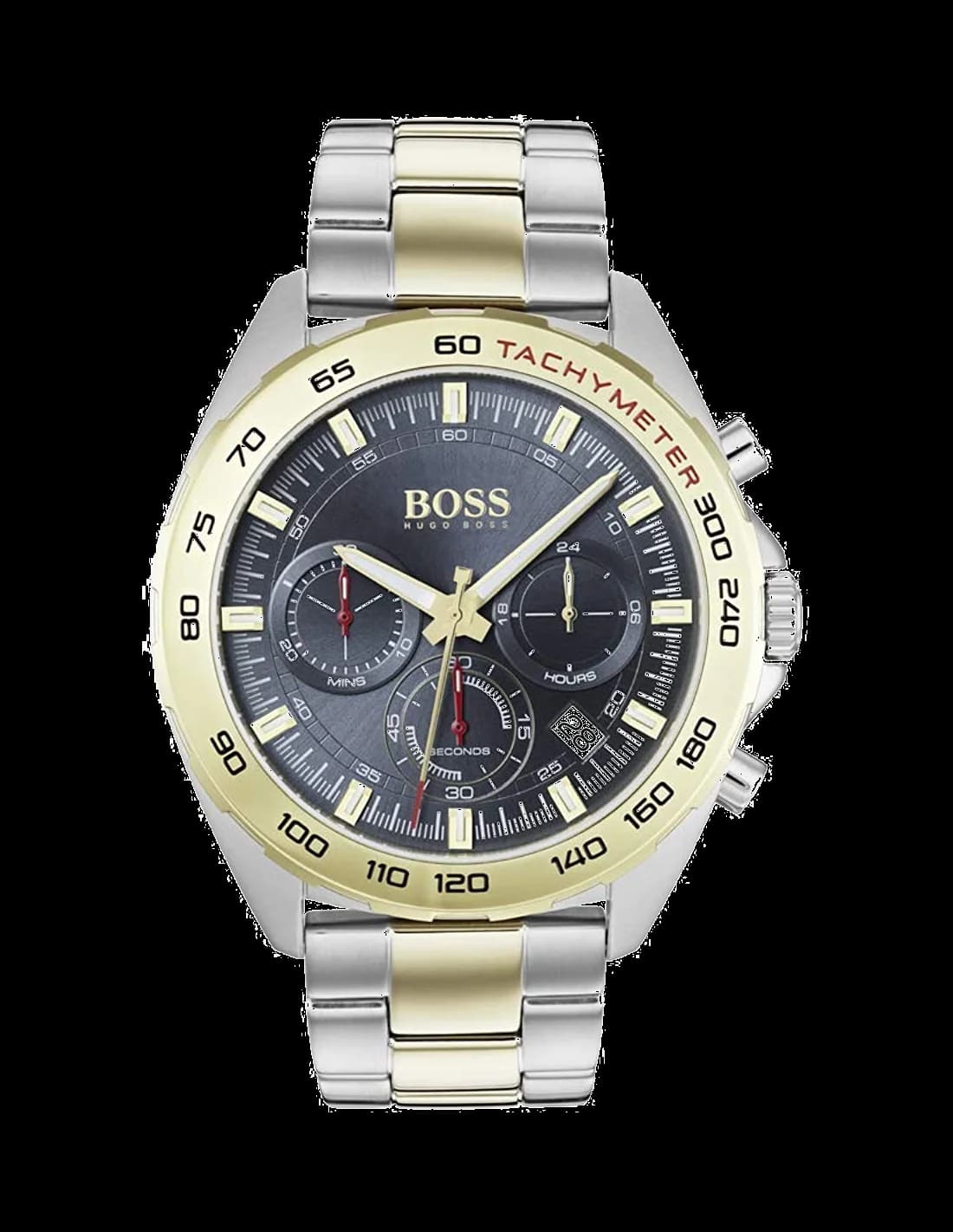 Montre Hugo Boss 1513667 chronographe acier 44mm cadran noir design sportif élégant