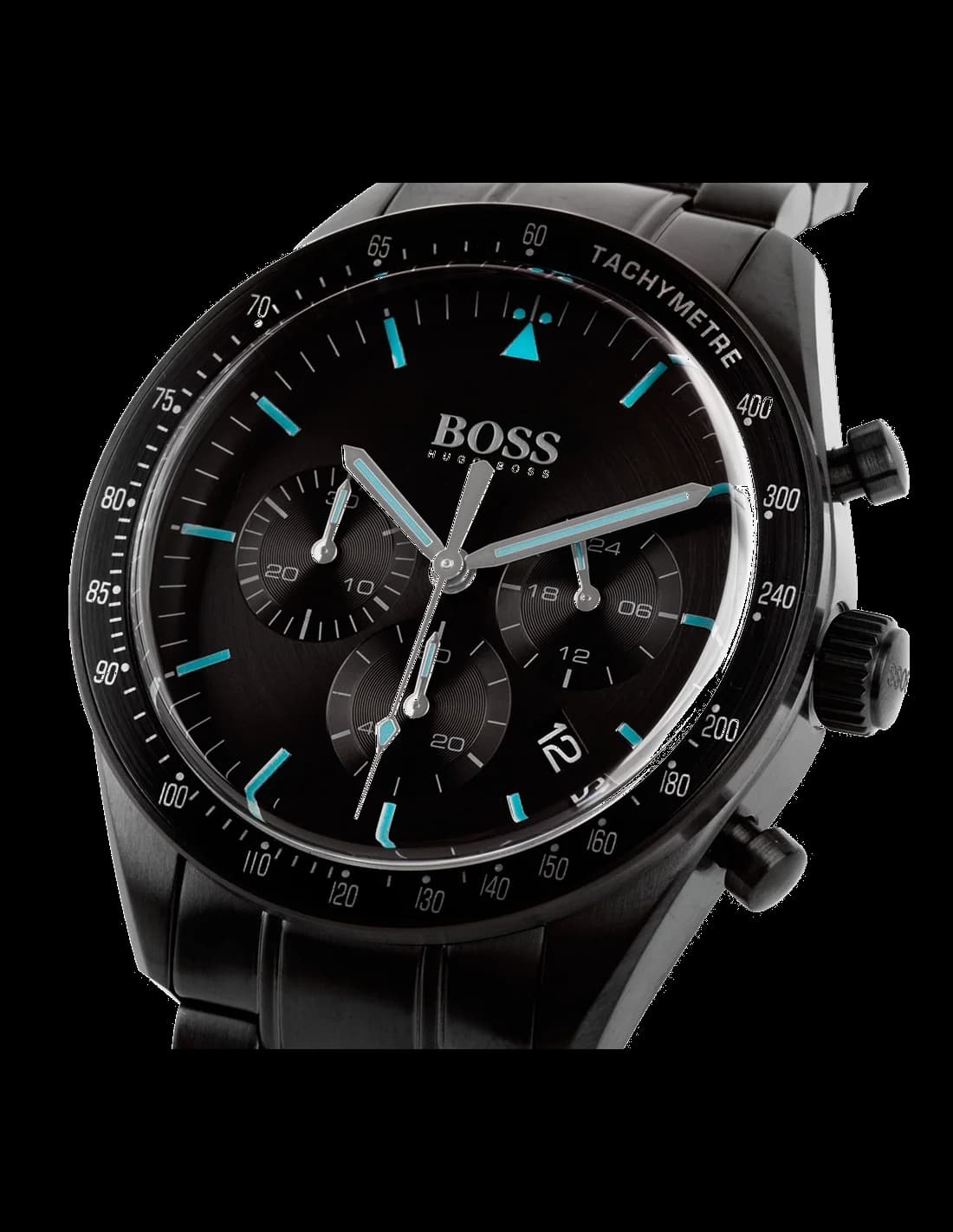 Cadran Hugo Boss 1513675 avec compteurs chronographe et date à 4h30, aiguilles luminescentes