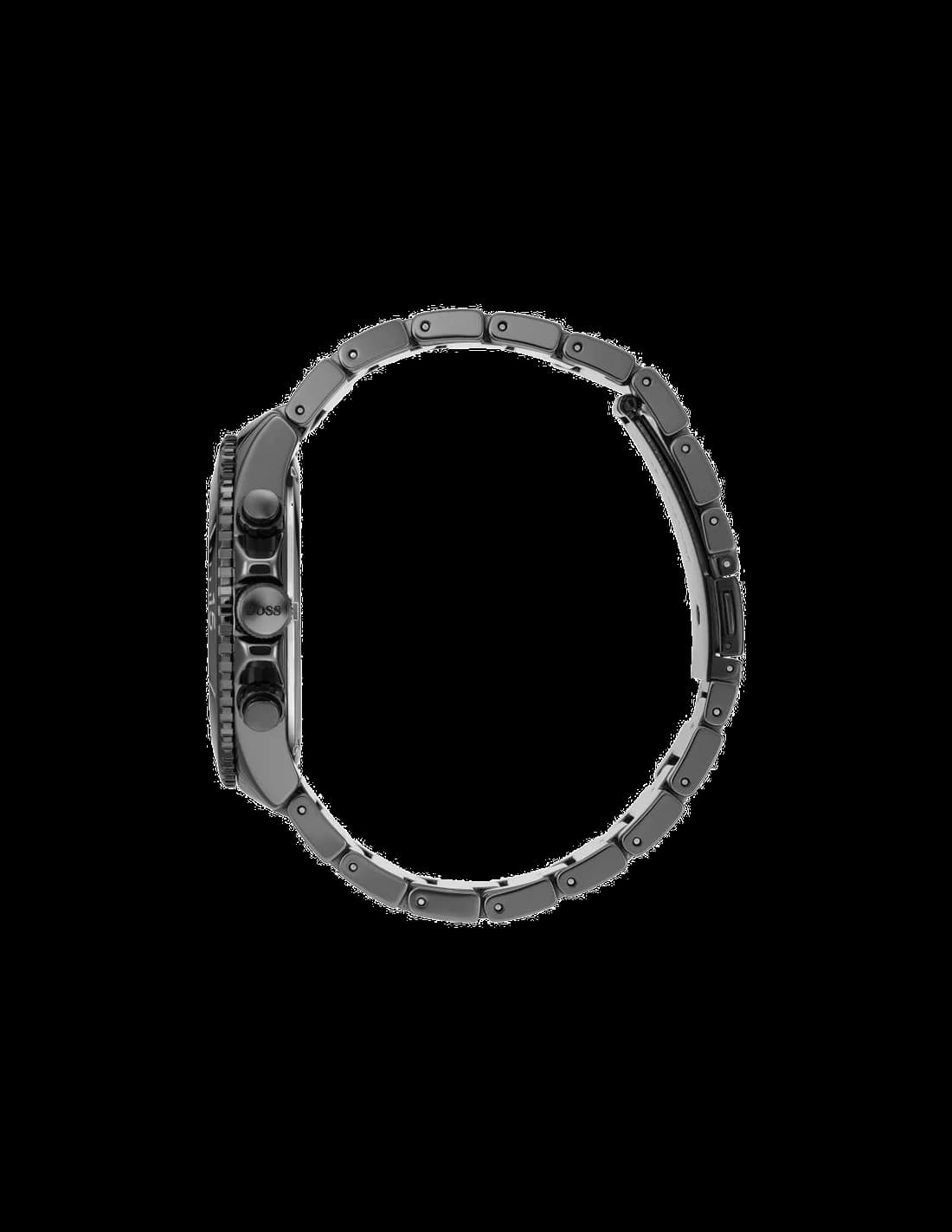 Bracelet Hugo Boss 1513675 en acier inoxydable brossé avec fermoir déployant, ajustable