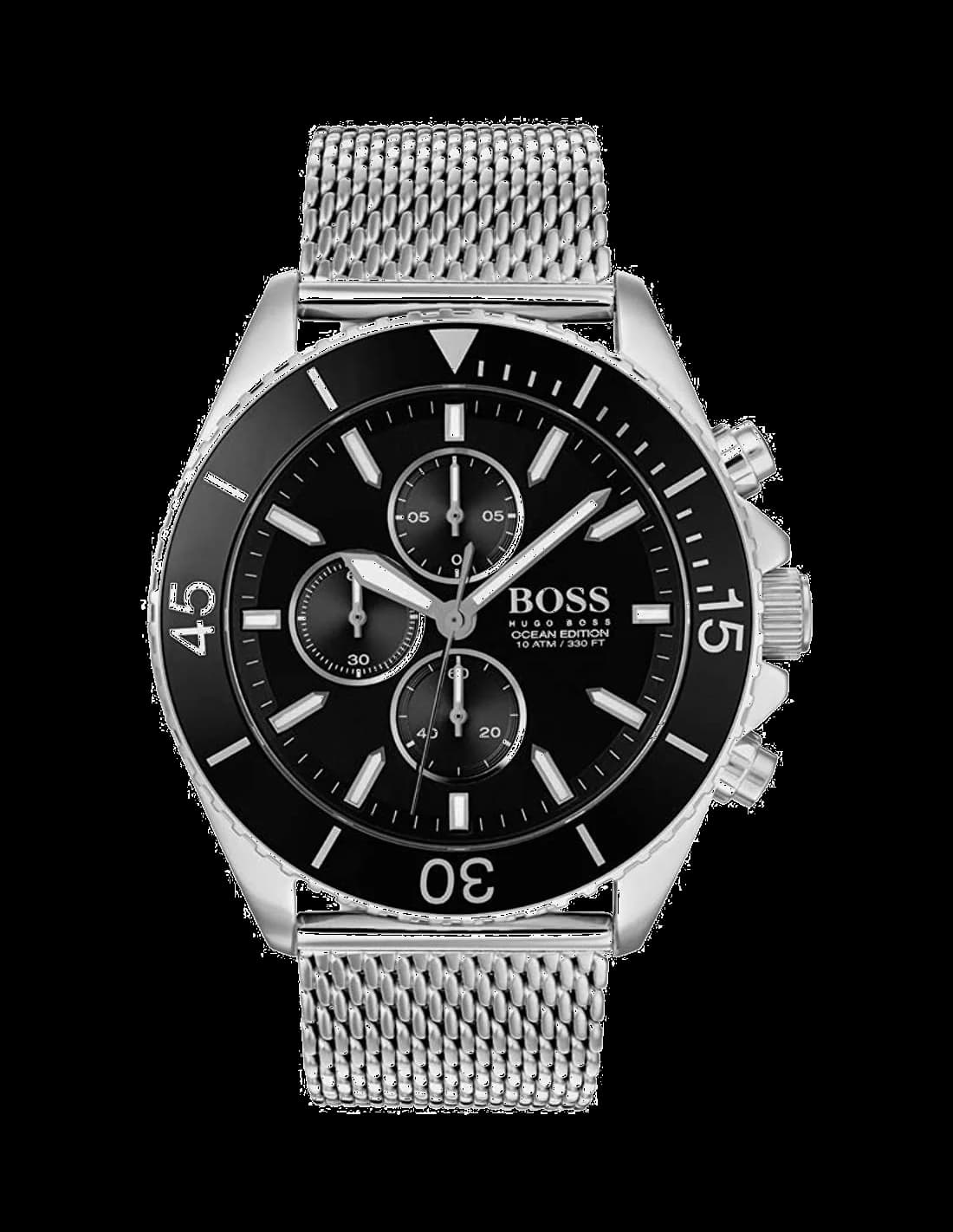 Montre Hugo Boss 1513701 chronographe sport chic avec cadran bleu soleil et finitions argentées