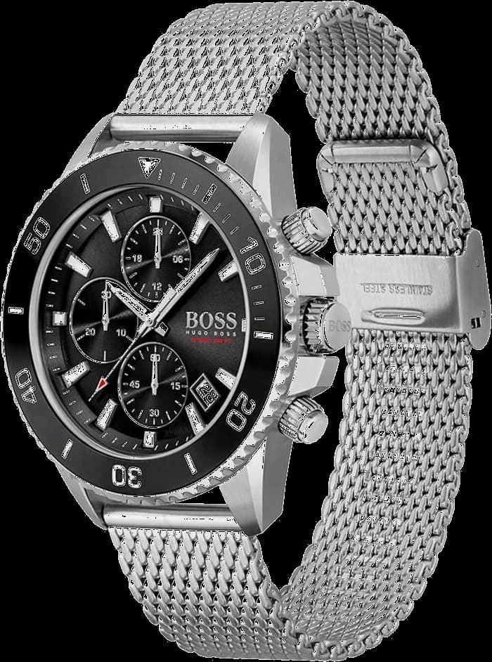 Cadran Hugo Boss 1513701 avec index bâton, aiguilles luminescentes et guichet date à 4h30