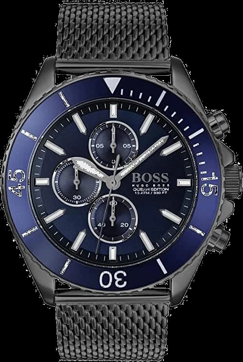 Montre Homme Hugo Boss 1513702 Edition Ocean en maille milanaise noire