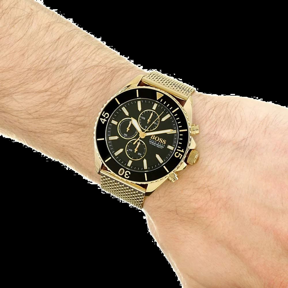 Bracelet Hugo Boss 1513703 en acier inoxydable maille milanaise, fermoir déployant